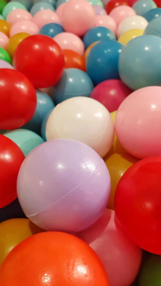 Round colorful plastic balls. Background concept. photo