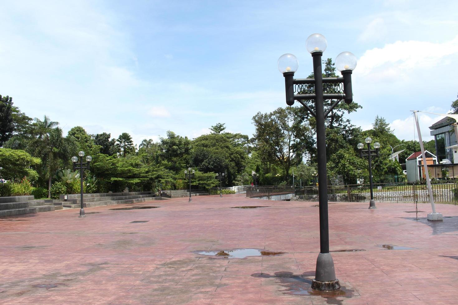 Lighting lamps in a city park in Bogor Indonesia photo