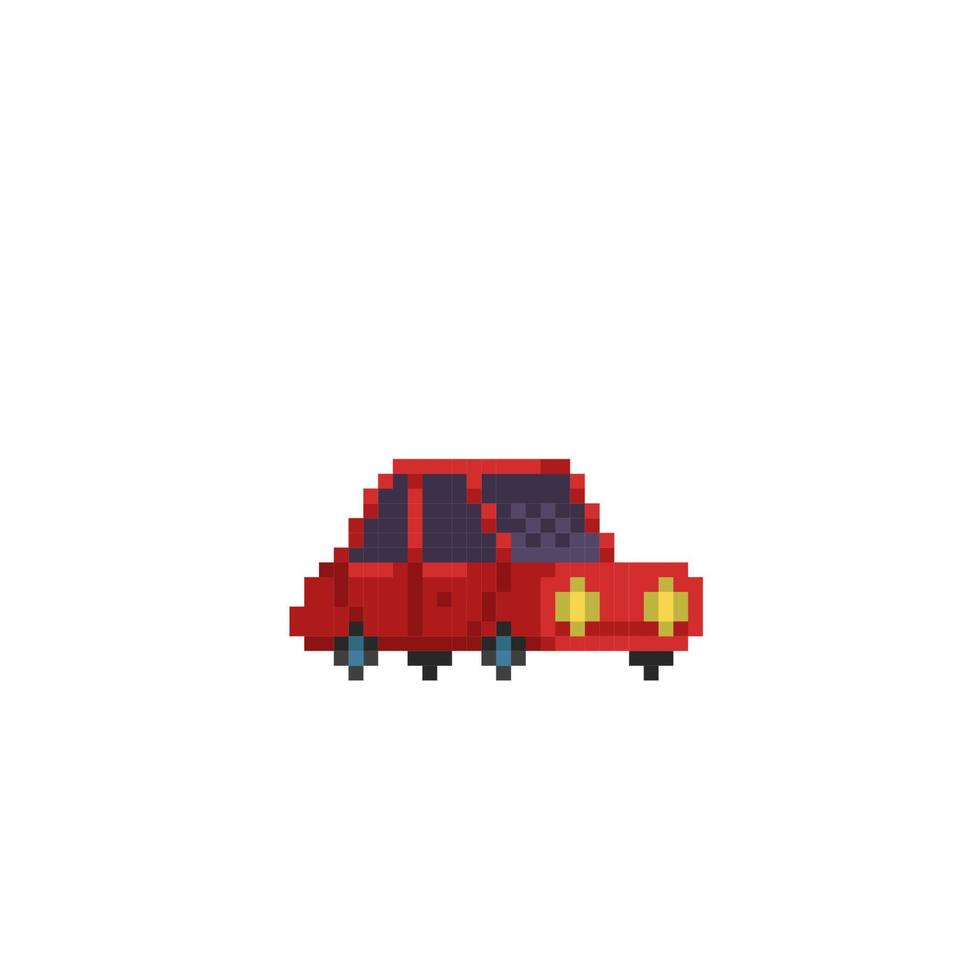 red car in pixel art style vector