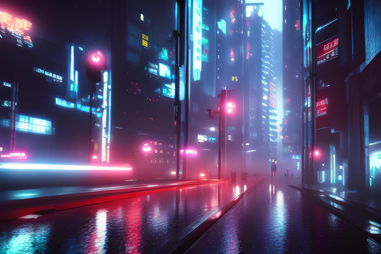 cyber punk background tokyo city photo