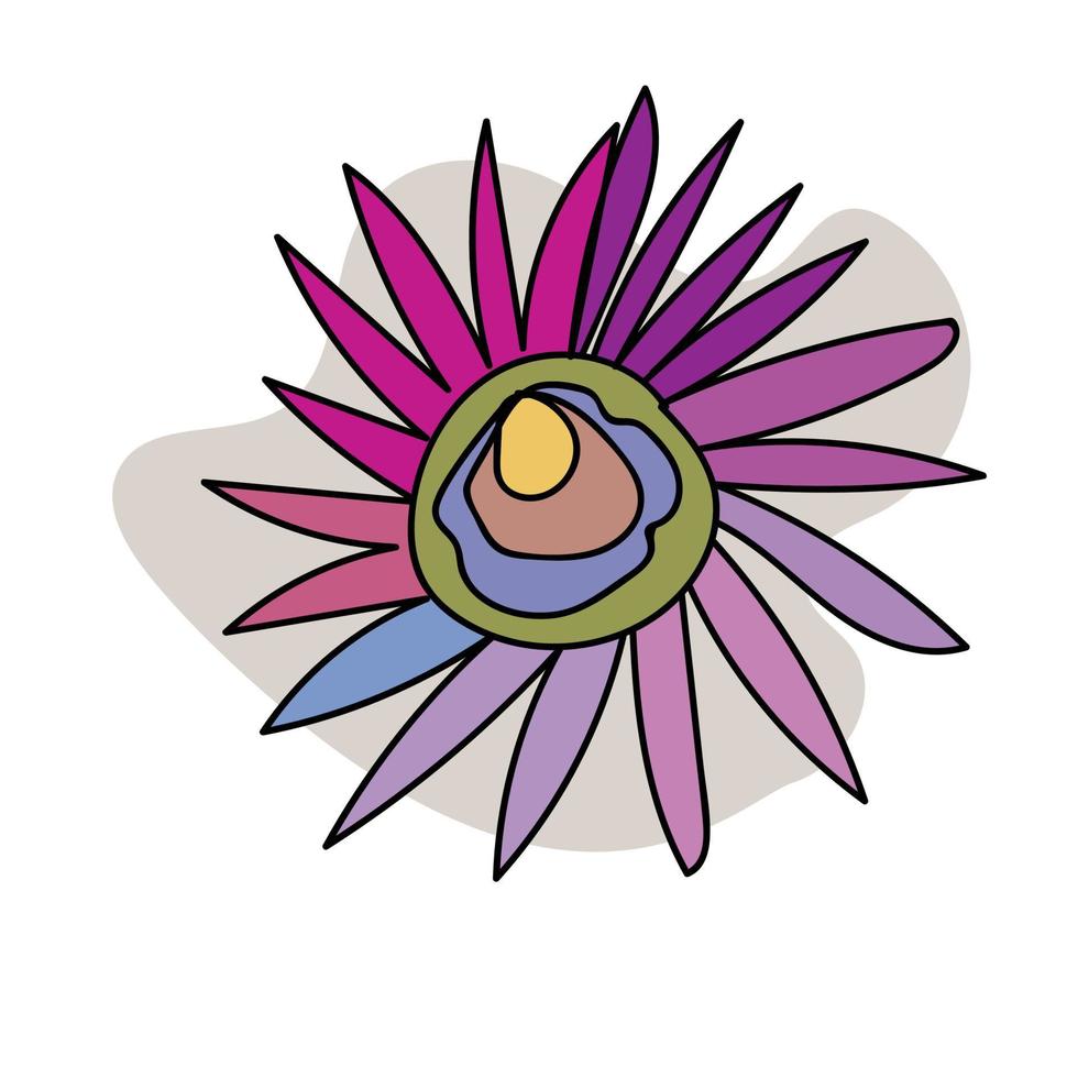 Hand drawn abstract colorful doodle flowers vector