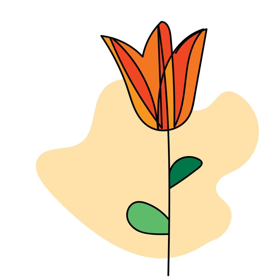 Hand drawn abstract colorful doodle flowers vector