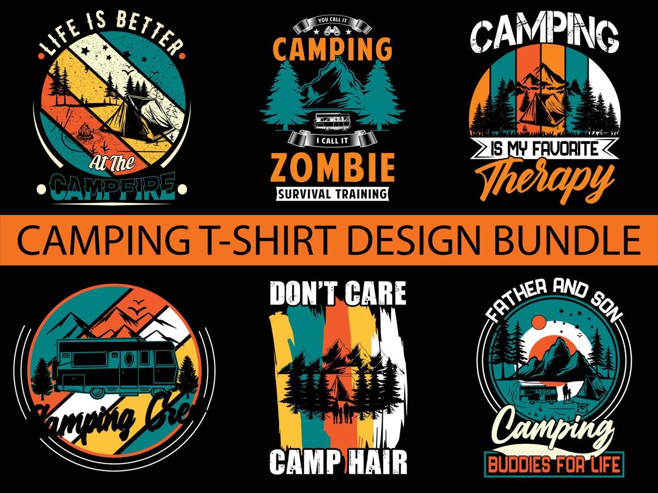 cámping camiseta diseño haz gratis vector