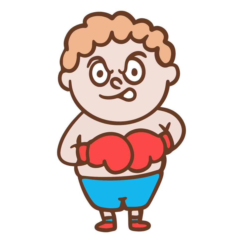 mano dibujado gracioso Boxer dibujos animados ilustración aislado en blanco vector