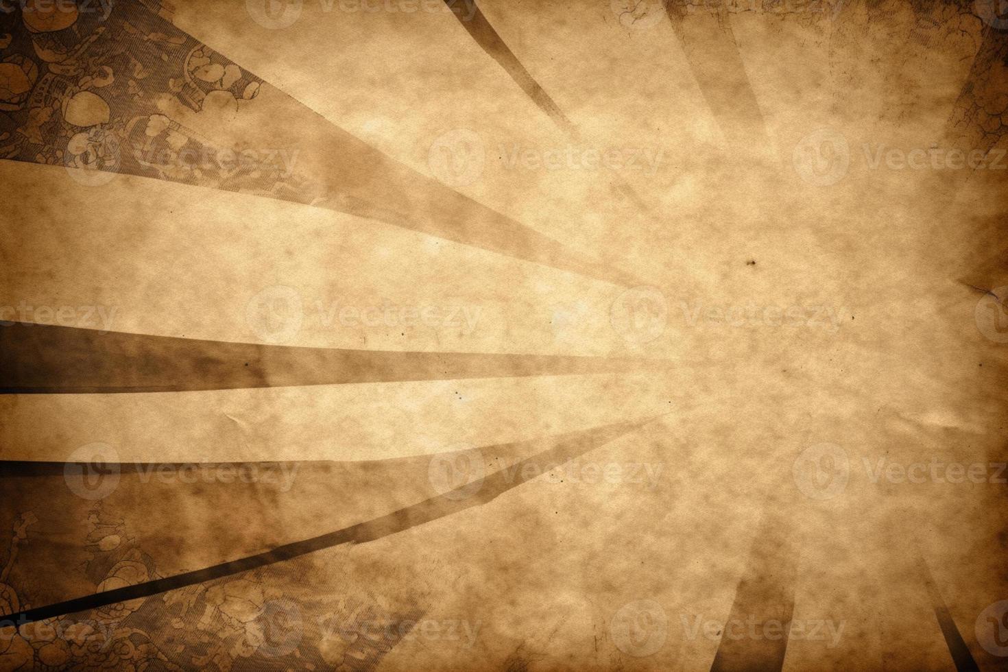 Retro sun burst vintage banner background with copy space. Grunge texture of old paper style photo