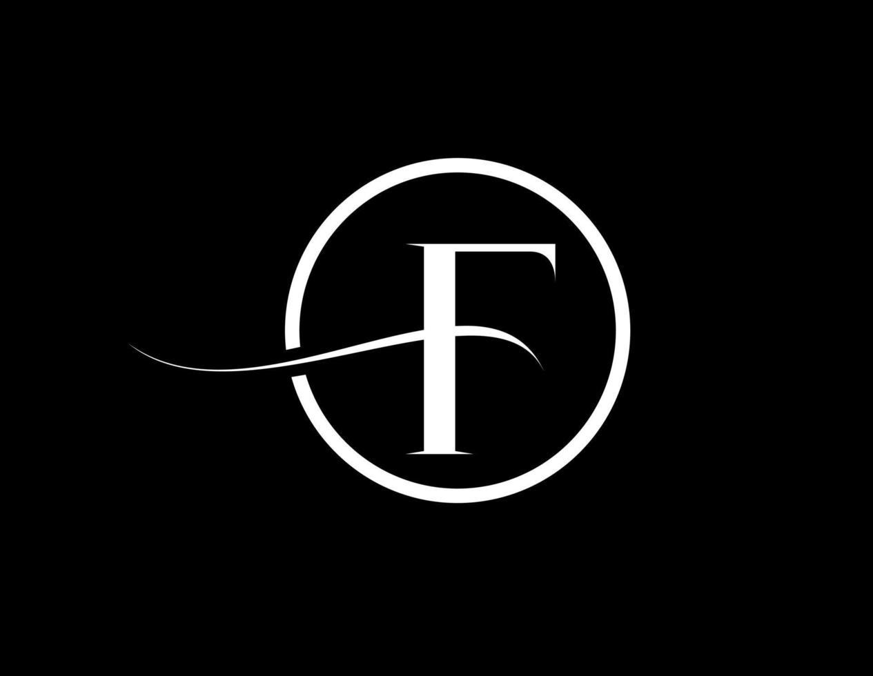 F letra logo firmar diseño con agua ola concepto.f circulo logo vector