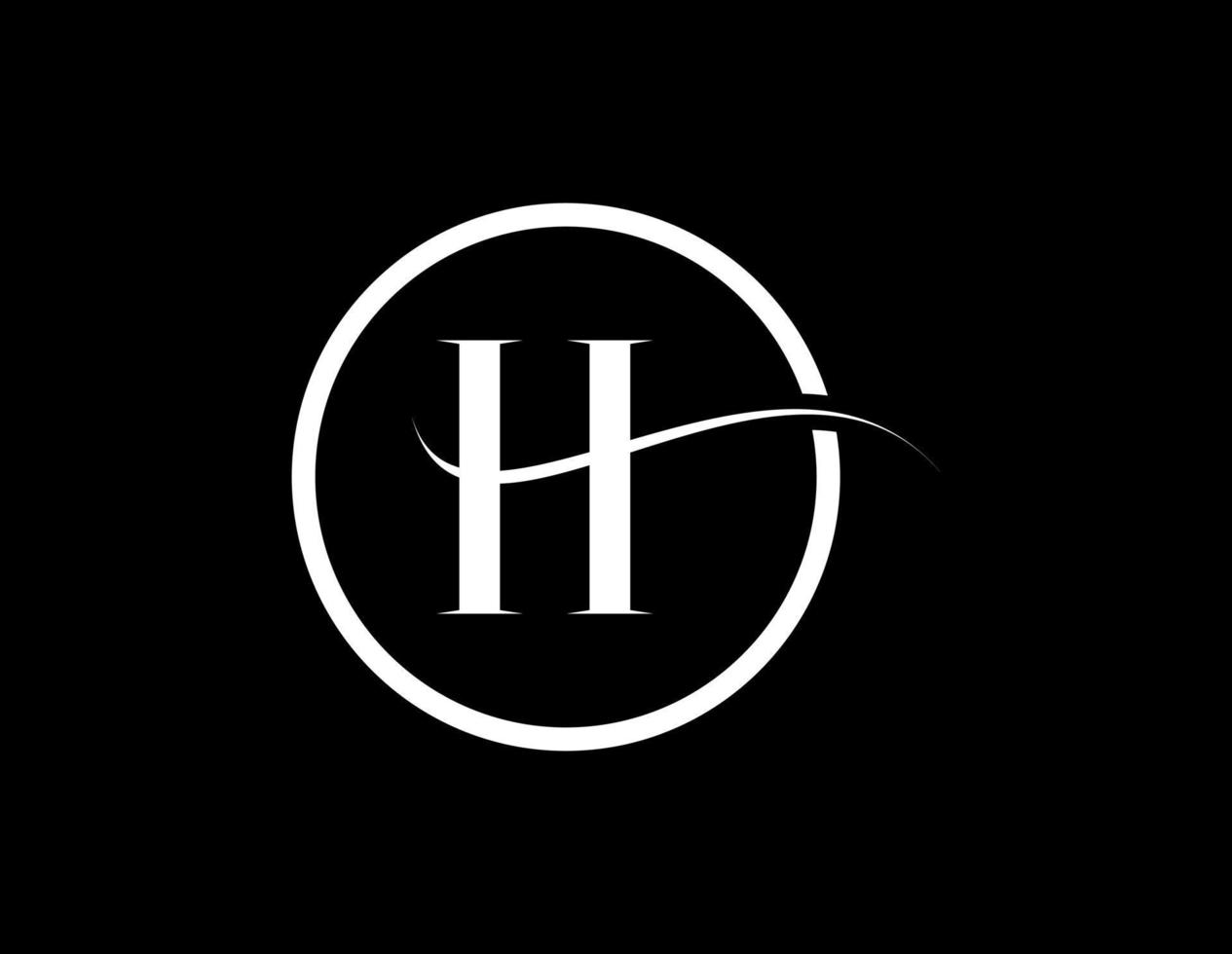 h letra logo firmar diseño con agua ola concepto. h circulo logo vector