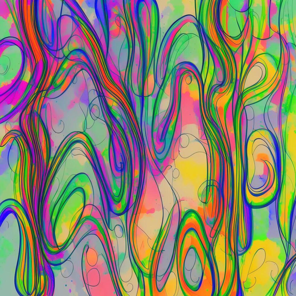 resumen pintado fondos, digitales acuarela texturas,multicolor fractal superficies, diseñado con artificial inteligencia, generativo ai foto