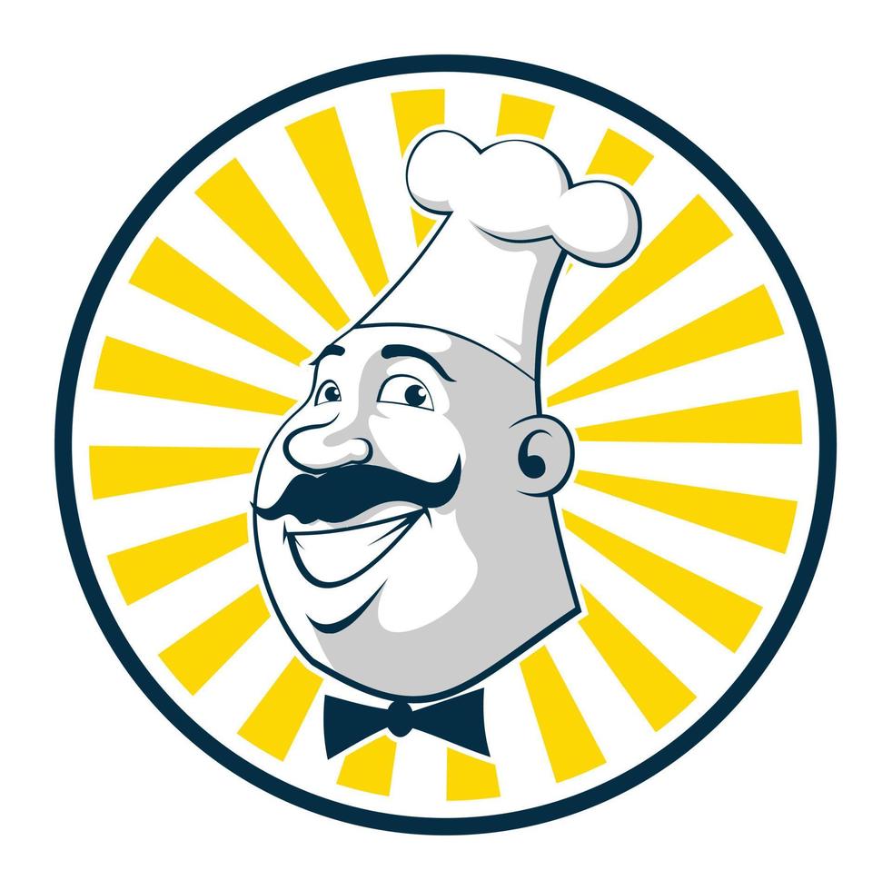 Chef thick mustache illustration vector