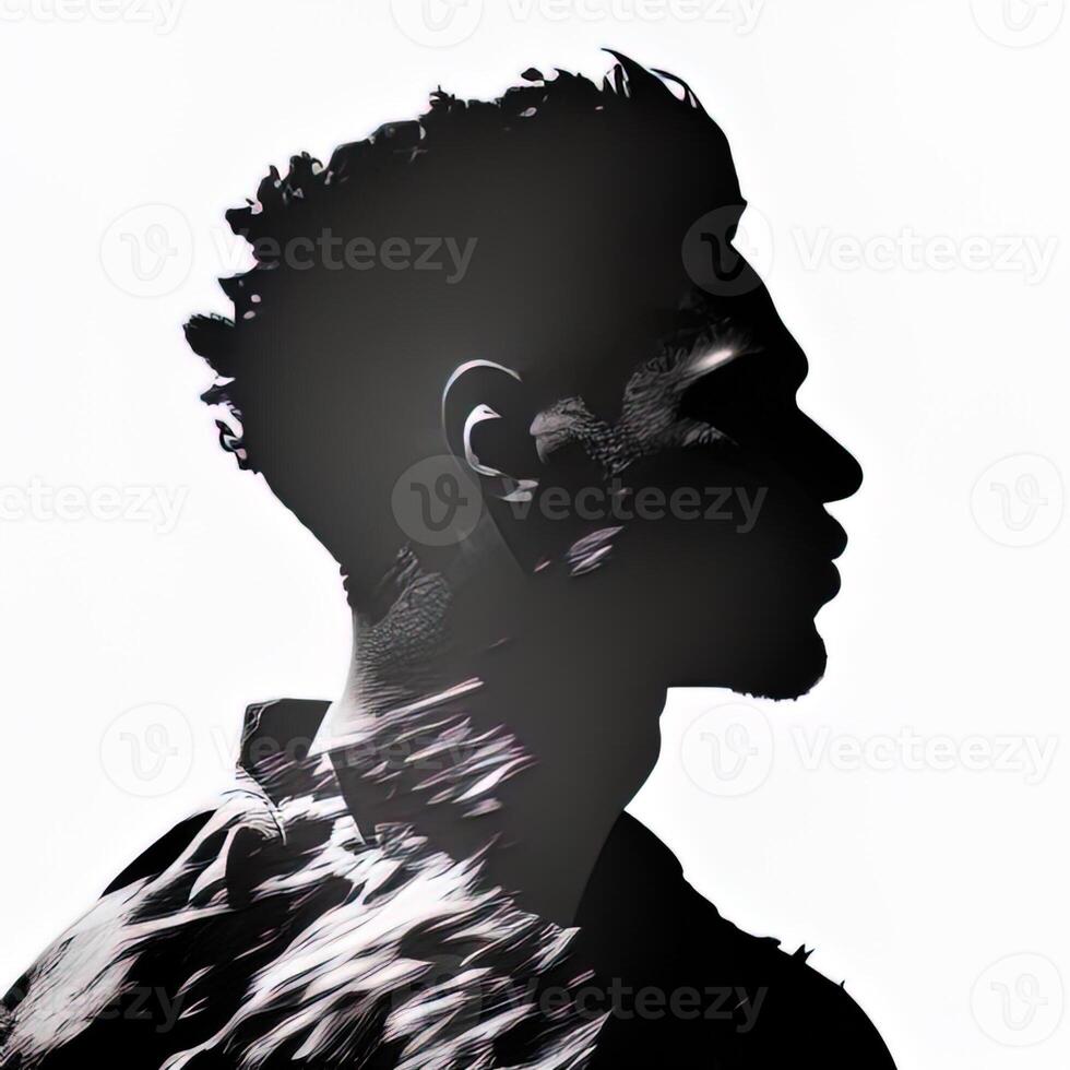 Colorful Silhouette of an African American man. art photo