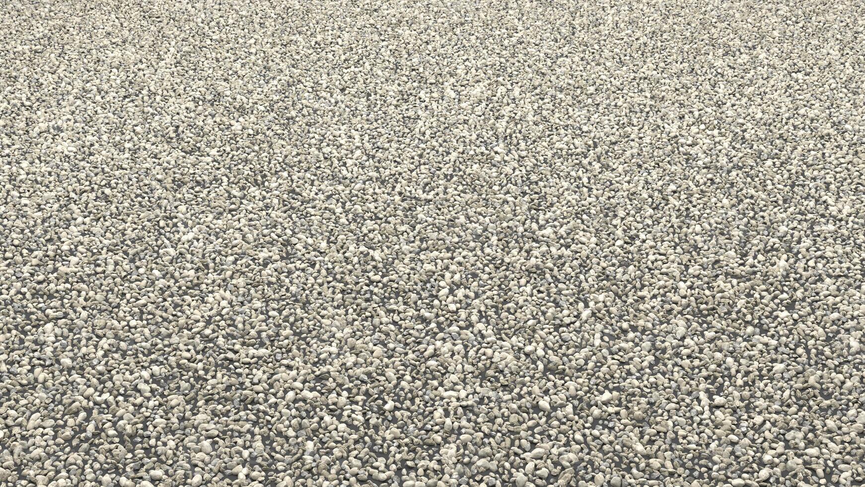 Small Crushed rock stone road building material gravel texture. Small stone construction material rock. A pile of rocks and pebbles on the ground, Material coral stone for the road foundation layer, photo