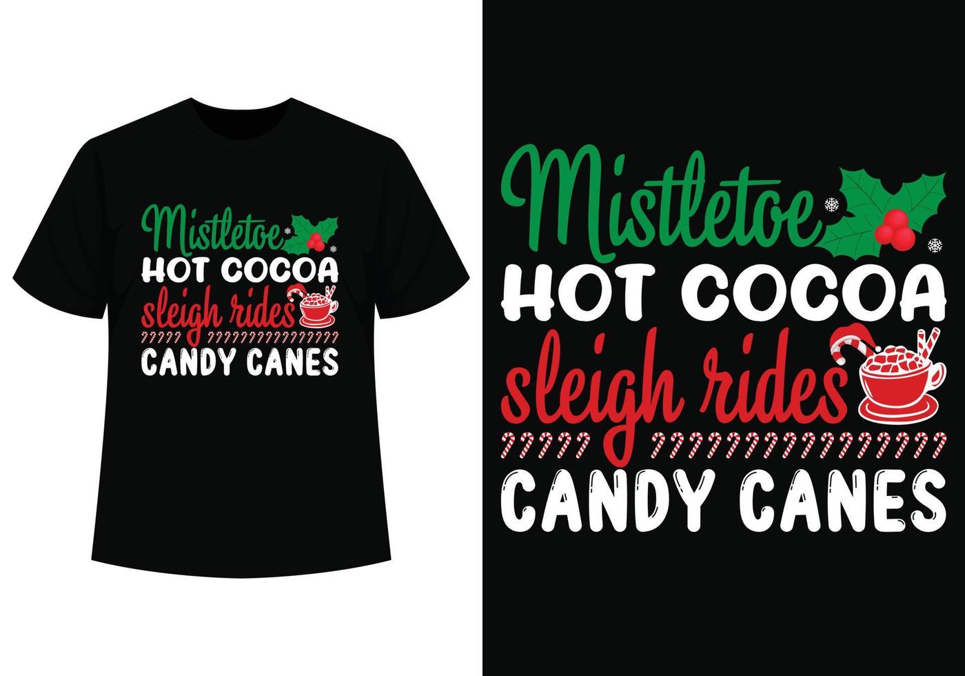 caramelo bastones Navidad camiseta diseño vector