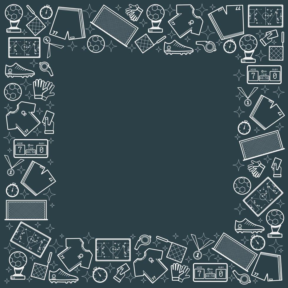 Soccer frame white outline vector