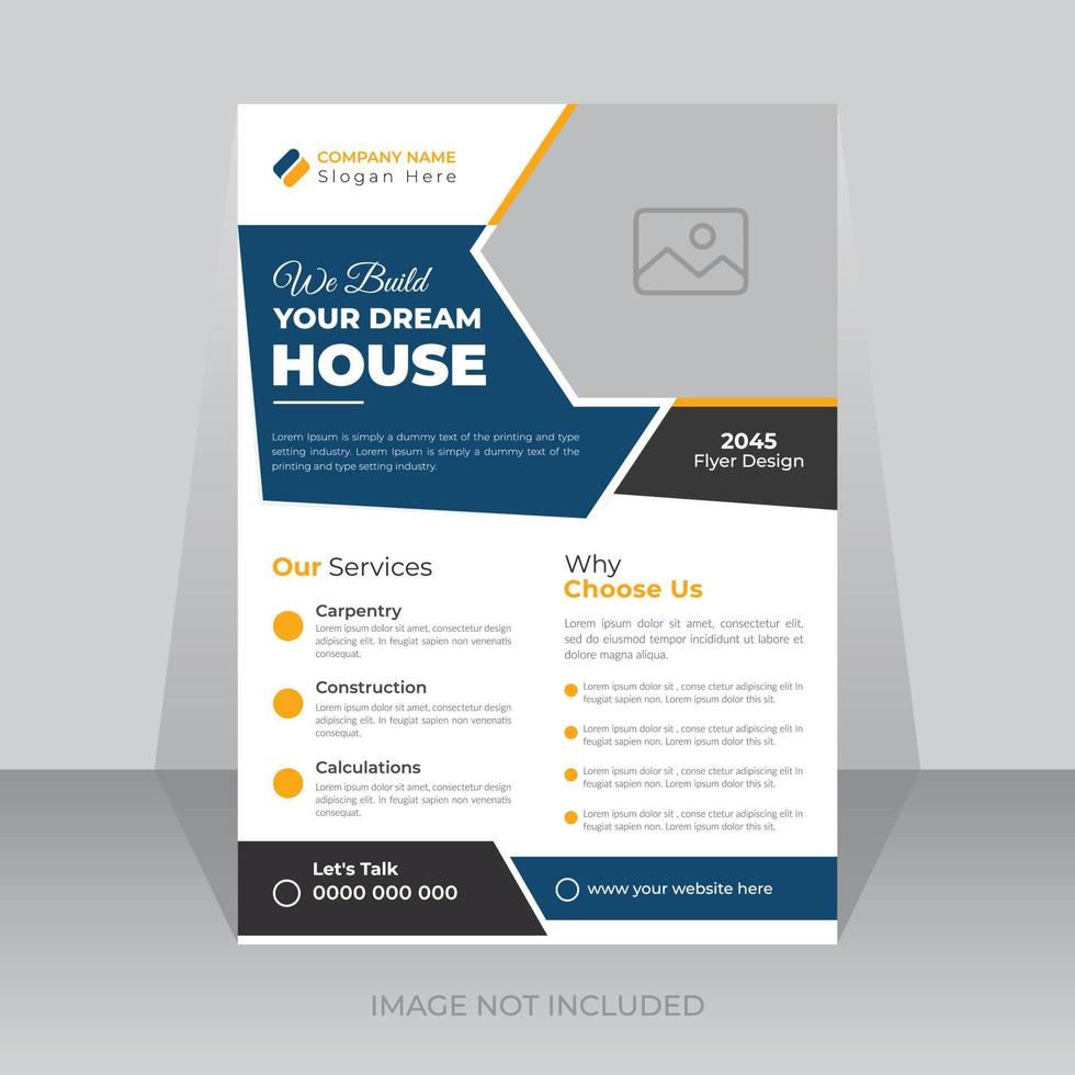 Construction and renovation business a4 flyer design template vector