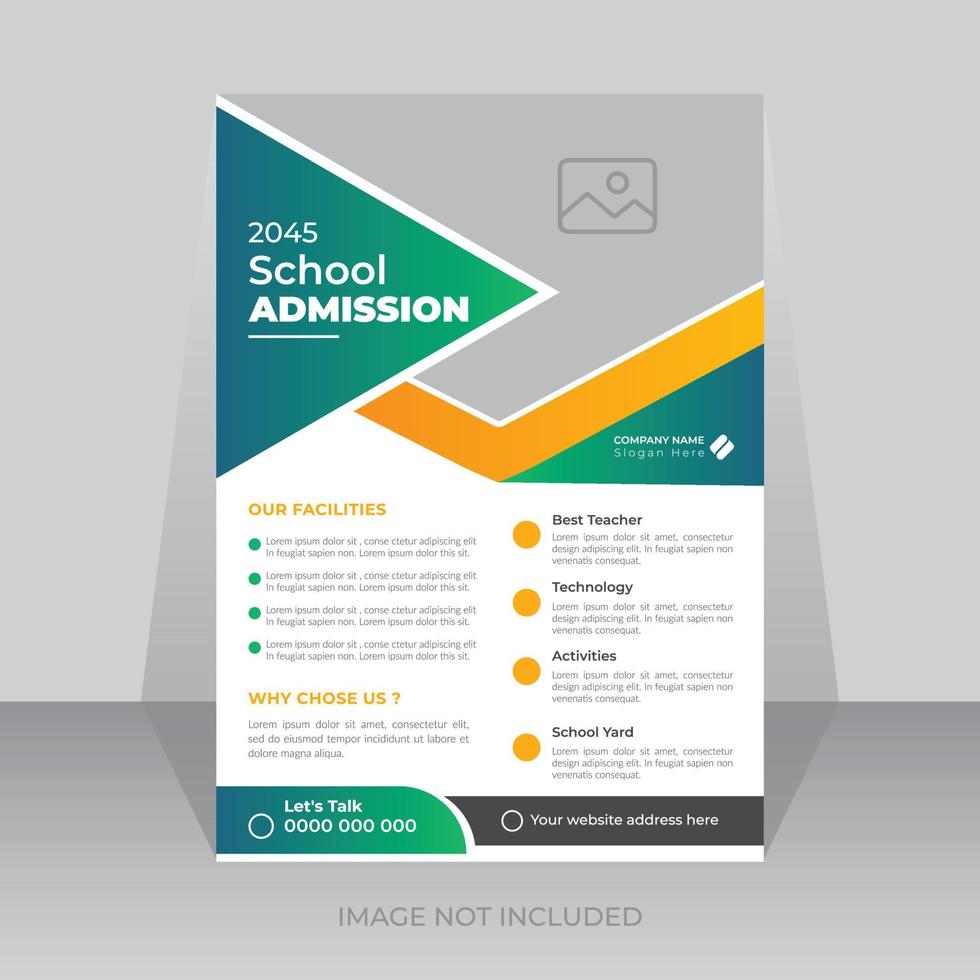 Private school education admission poster template design vector