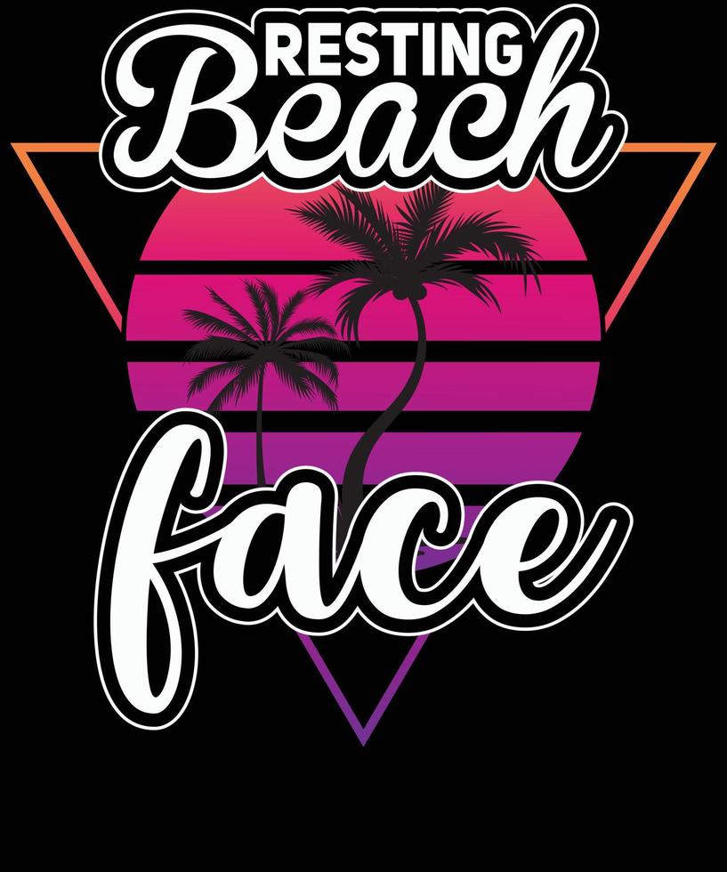 Resting beach face summer t shirt design vector