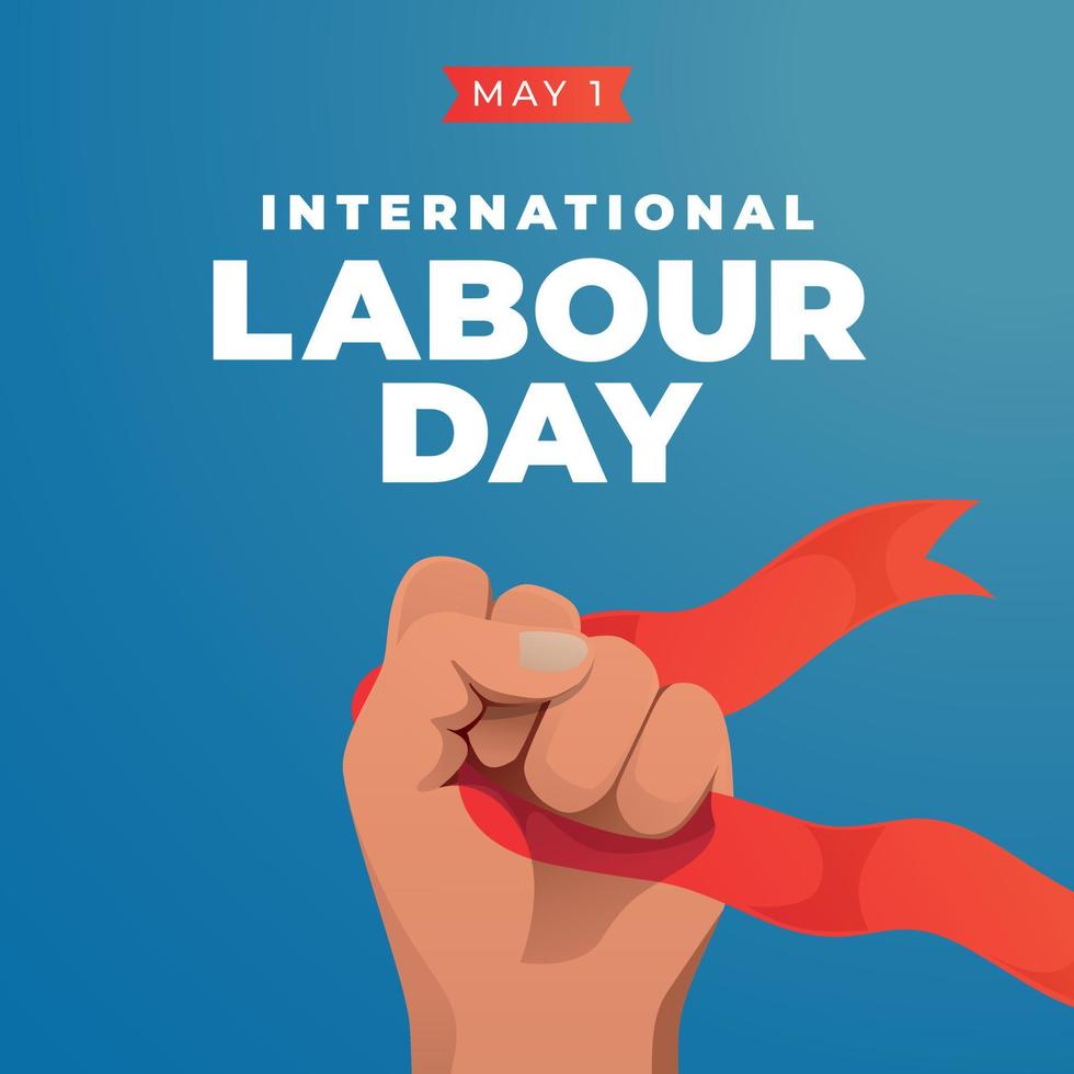 international labour day vector illustration. labour day flat illustration. labour day with hand vector illustration. hand fight illustration.