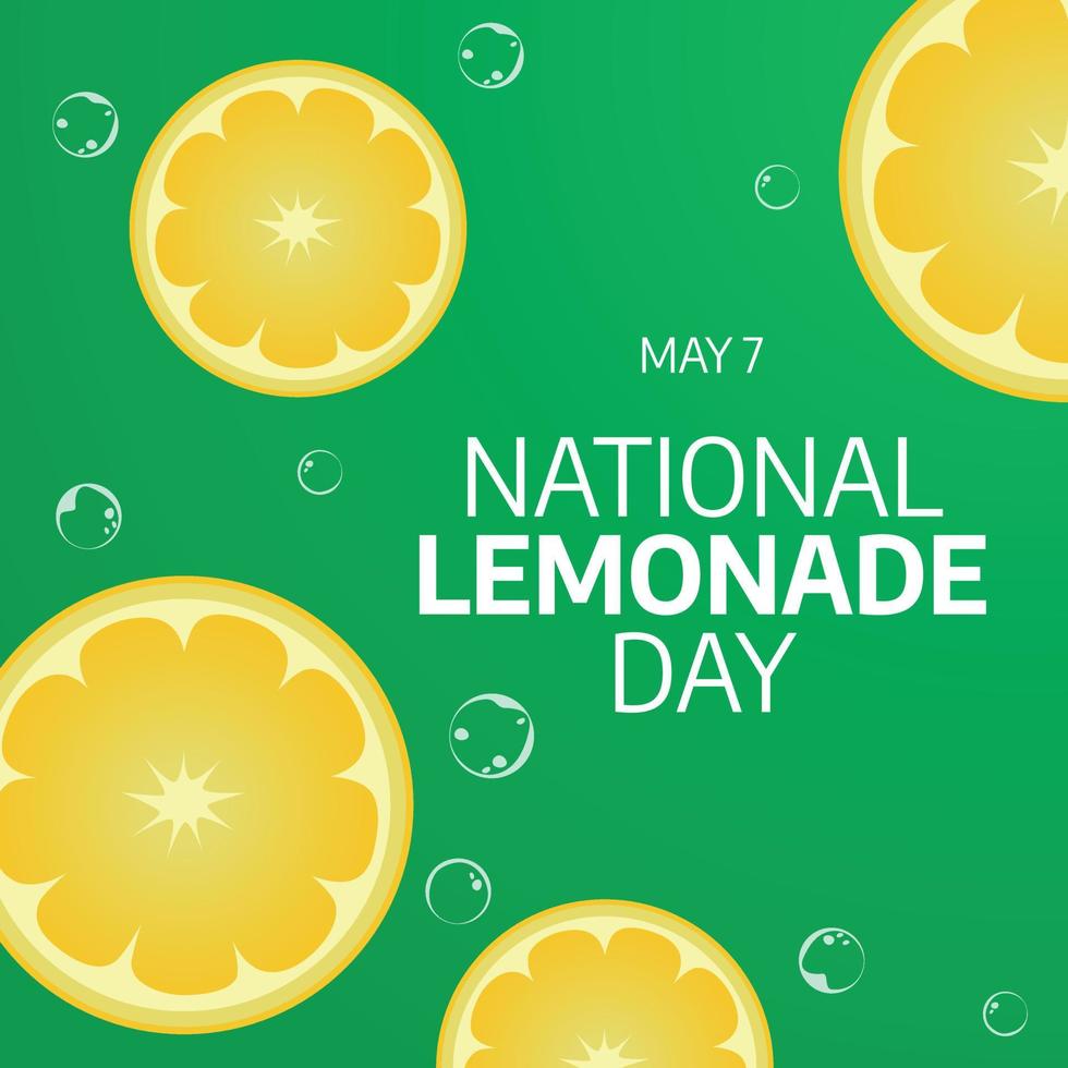 national lemonade day. lemonade vector illustration. lemon vector design. lemonade flat illustration with citrus and bubles.