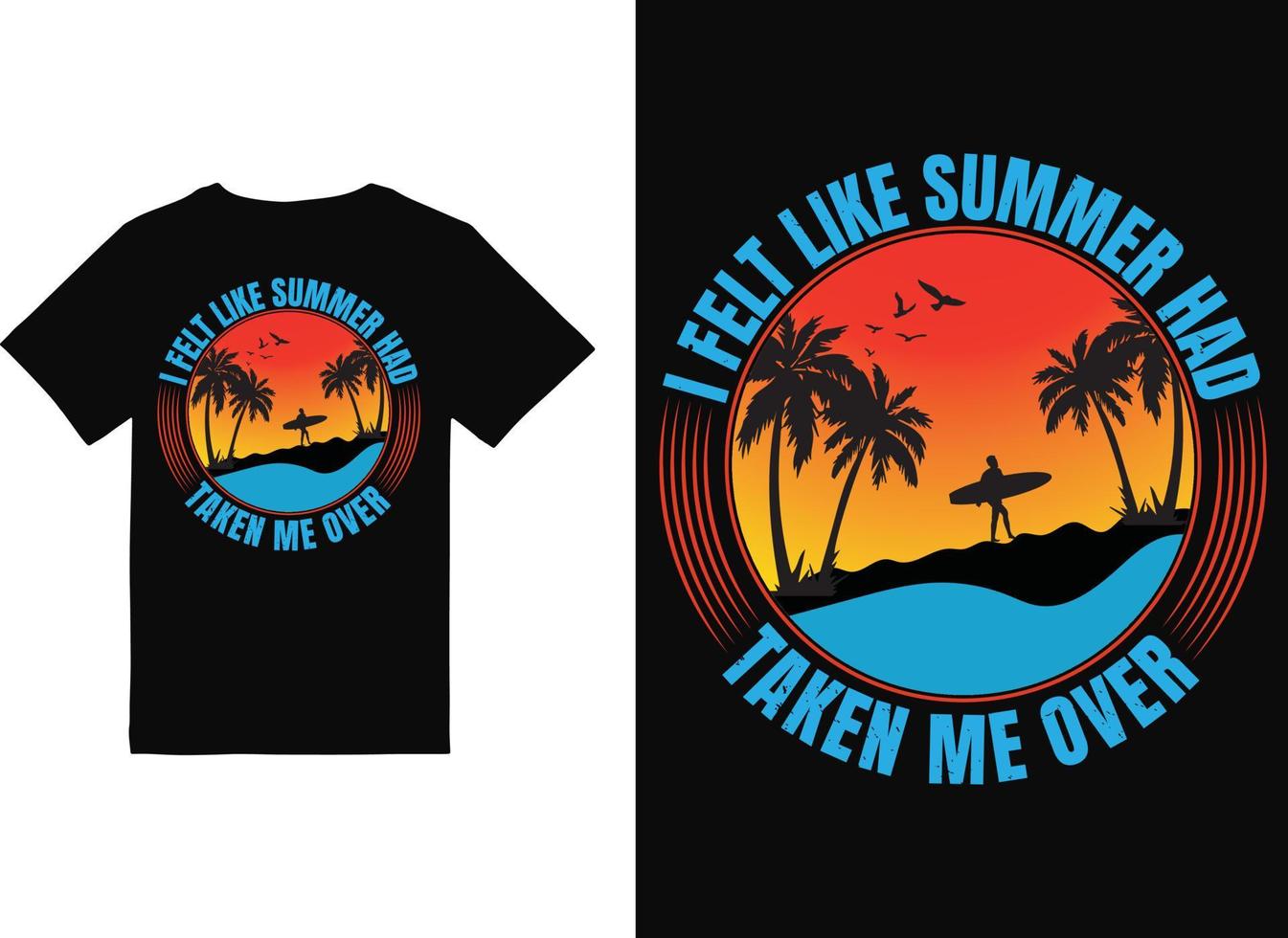 summer t shirt design vector illustration. summer t shirt, summer surfing t shirt. summer sublimation t shirt design Vector illustration