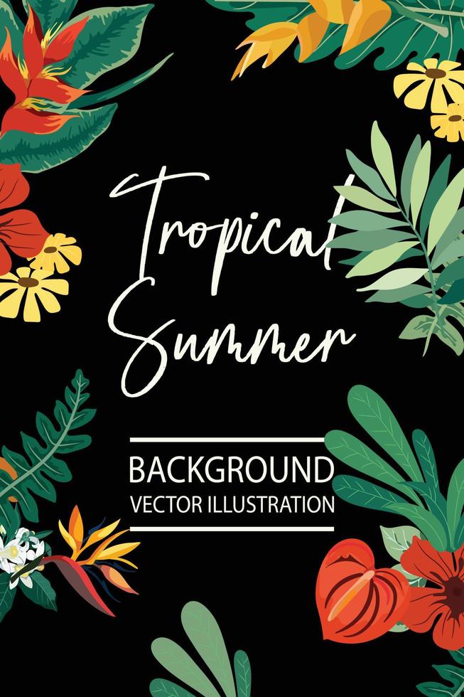Vector illustration of botanical background. Summer leaves for poster, invitation, party,etc