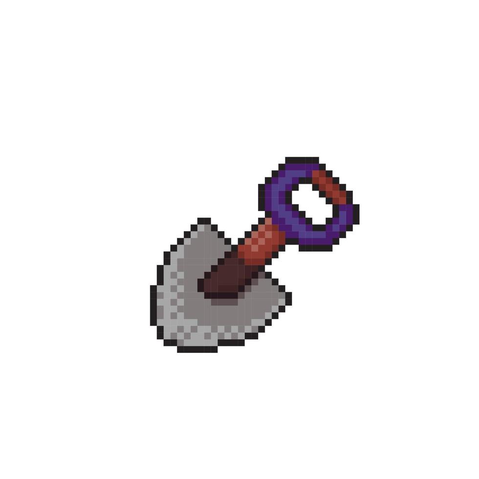 shovel in pixel art style vector