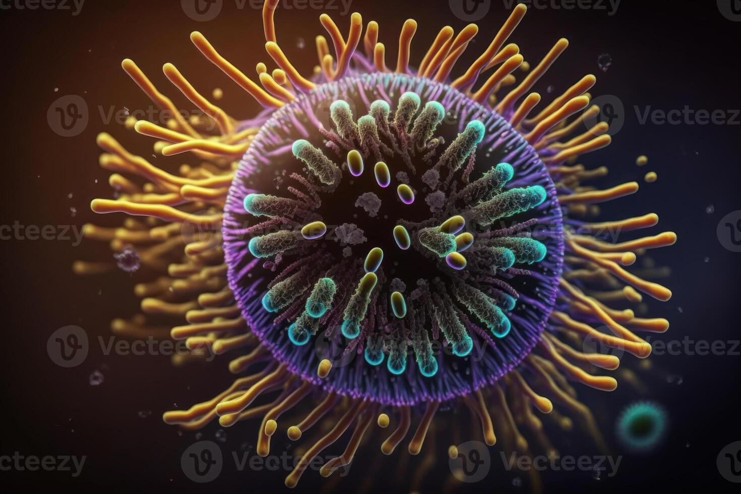 bacteria under the microscope photo