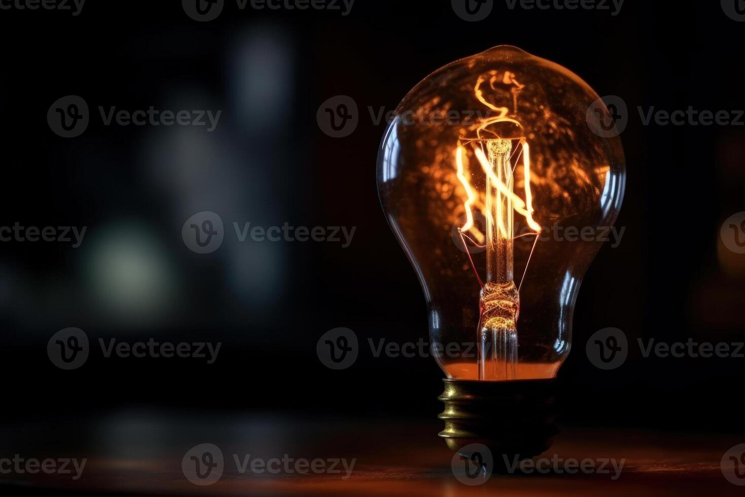 luminoso incandescente lámpara, bulbo electricidad ligero creativo idea generativo ai foto