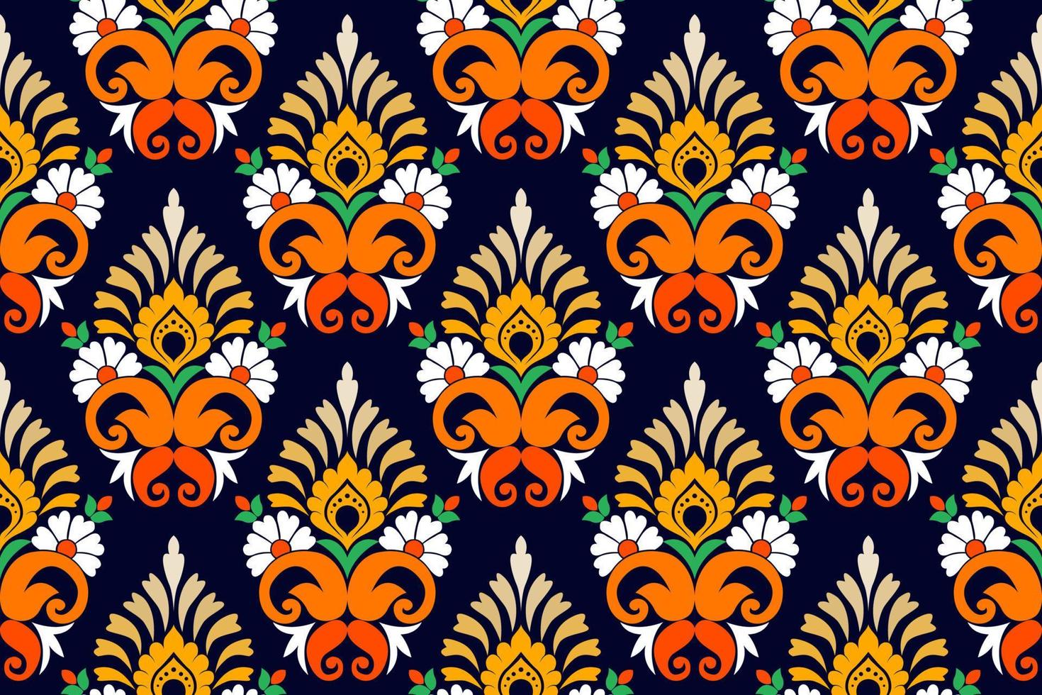 Floral seamless pattern. Vector indian decorative wallpaper. Batik indonesia. Colorful pattern with paisley and stylized flowers. Design for wrapping paper, cover, fabric, textile, wallpaper, curtains