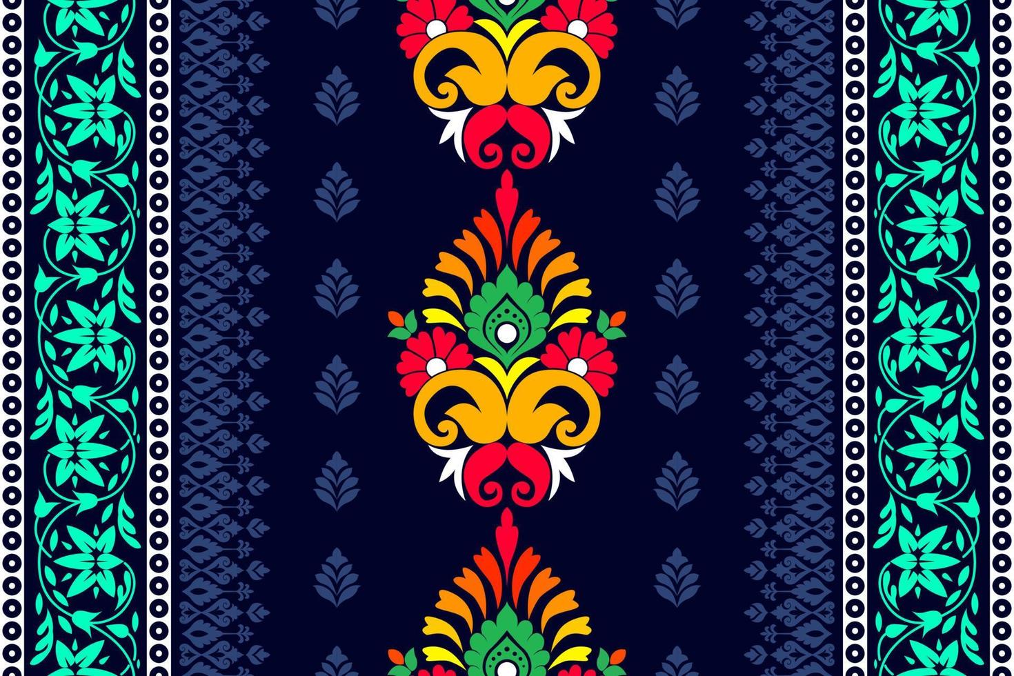 Floral seamless pattern. Vector indian decorative wallpaper. Batik indonesia. Colorful pattern with paisley and stylized flowers. Design for wrapping paper, cover, fabric, textile, wallpaper, curtains