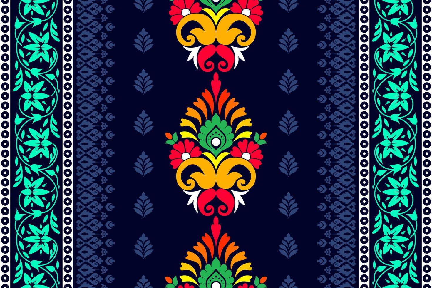 Floral seamless pattern. Vector indian decorative wallpaper. Batik indonesia. Colorful pattern with paisley and stylized flowers. Design for wrapping paper, cover, fabric, textile, wallpaper, curtains