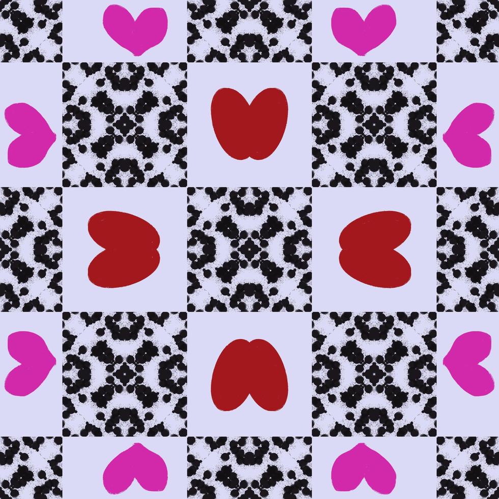 seamless pattern with heart illustration design photo