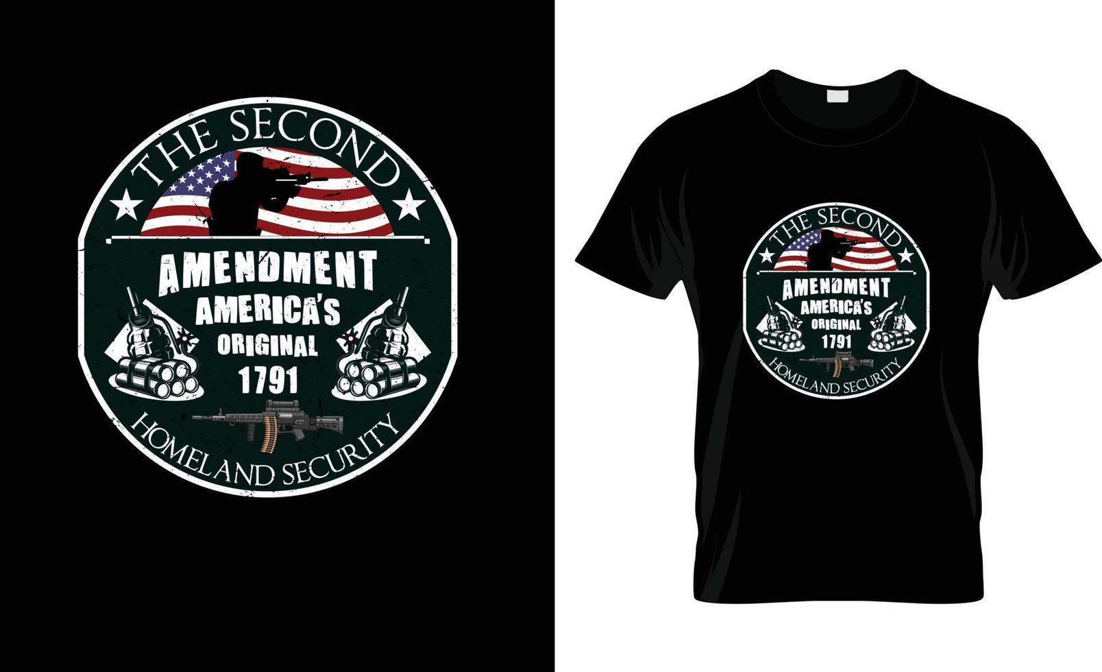 2nd Amendment America's Original Homeland Security Gun T-Shirt Vector Design.  New  T-shirt design