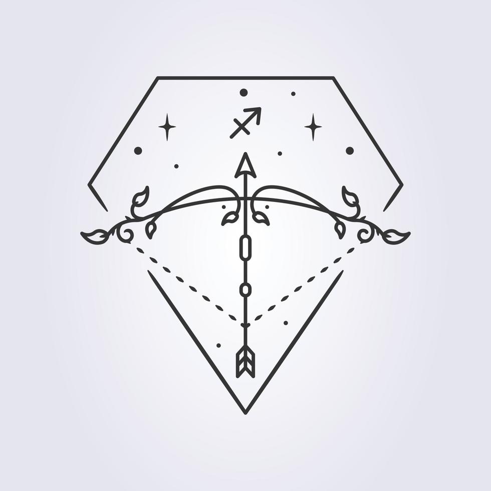 sagittarius zodiac astrology horoscope vector line art illustration design