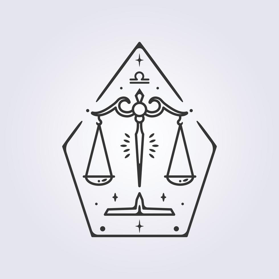 libra zodiac astrology horoscope vector line art illustration design