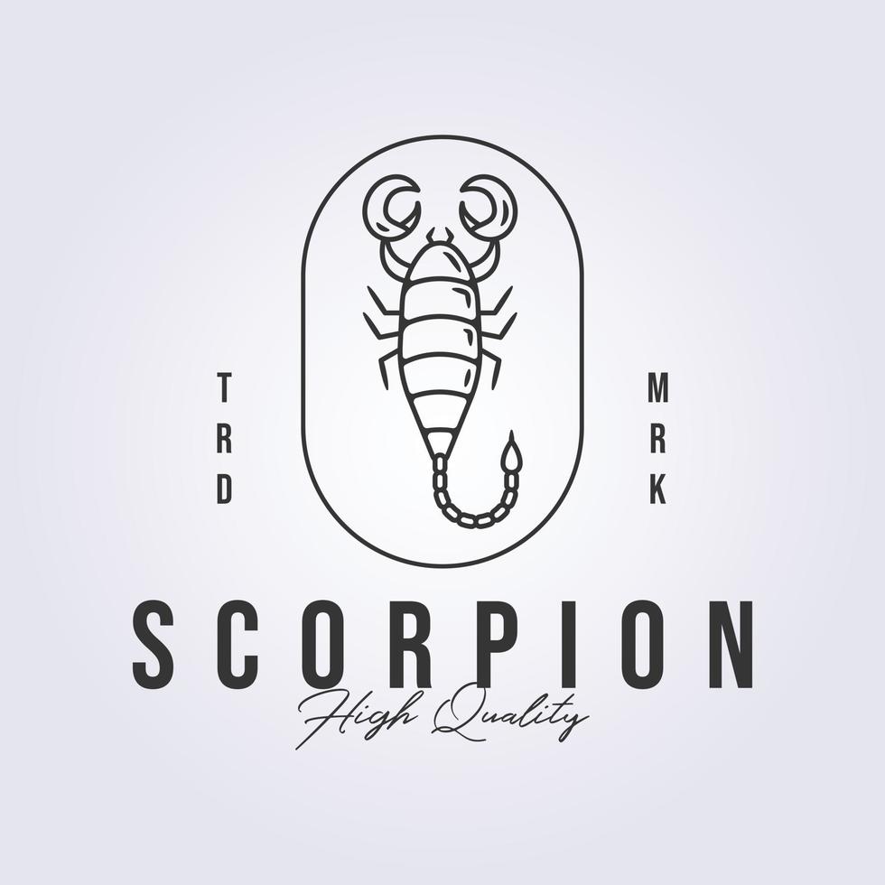 scorpion line art logo vector illustration design in badge