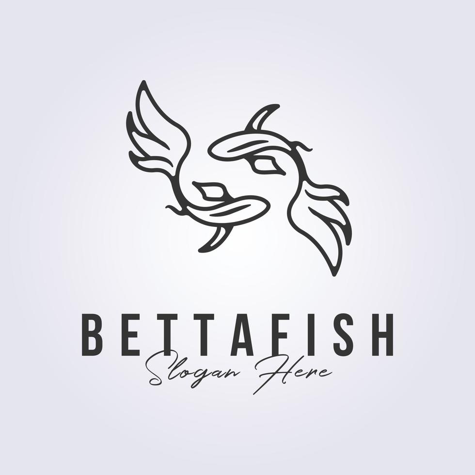 betta fish asian fish logo vector illustration design
