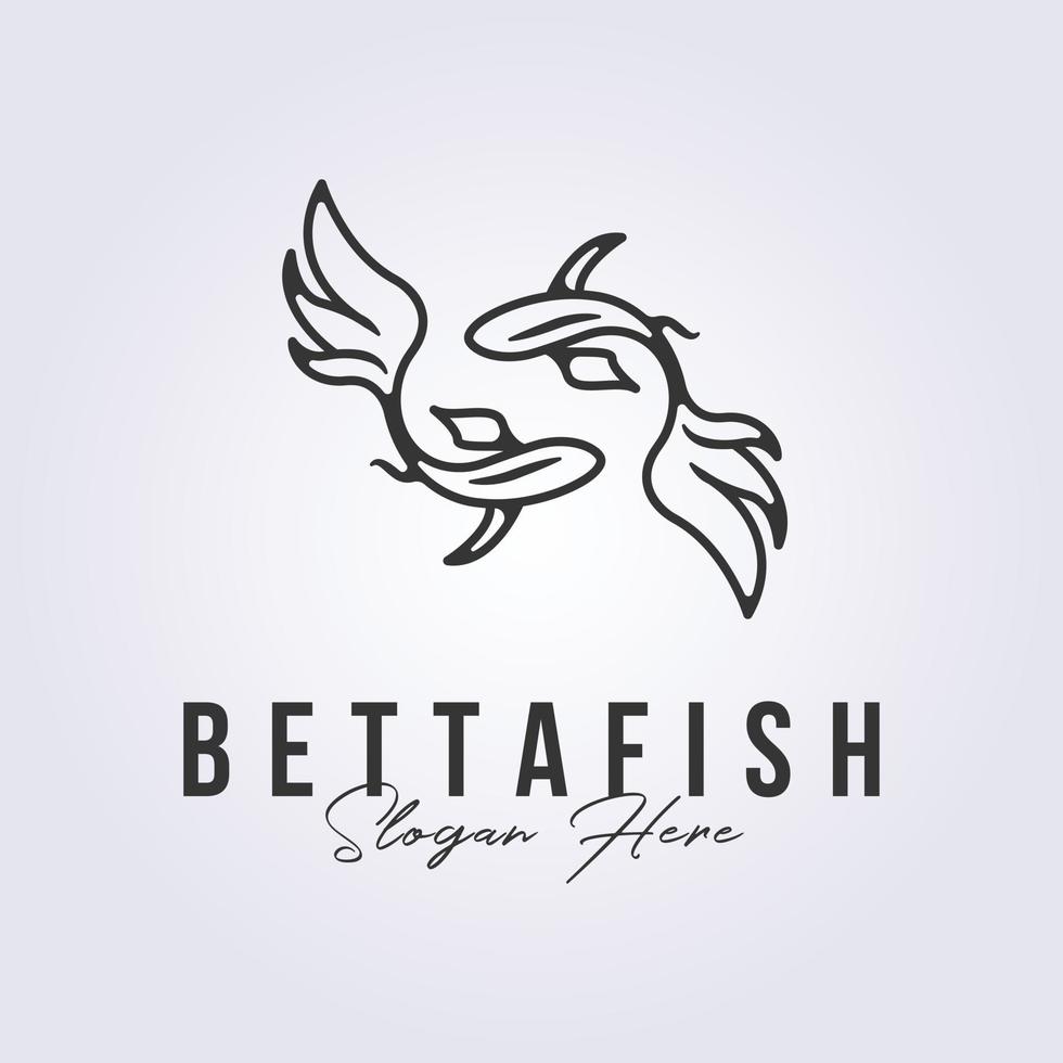 Betta pescado asiático pescado logo vector ilustración diseño