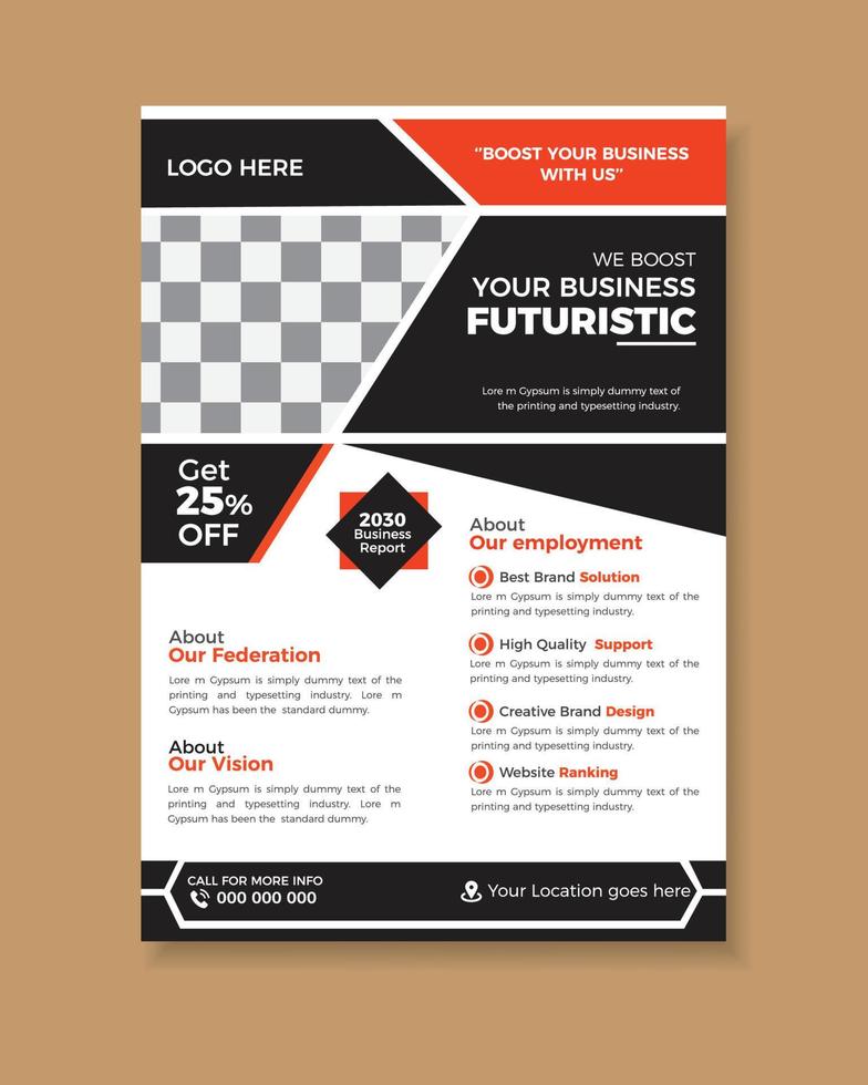 Corporate modern business flyer design template. vector