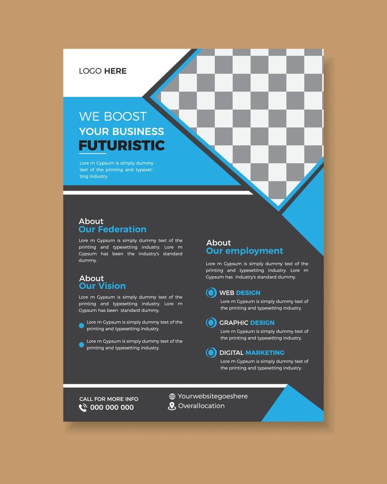 Corporate modern business flyer design template. vector
