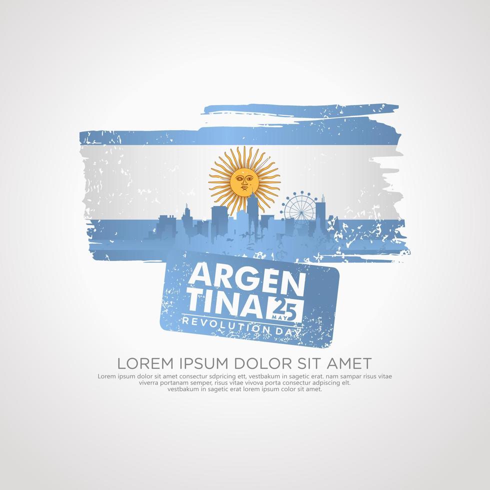 Argentina Revolution day greeting card template. vector