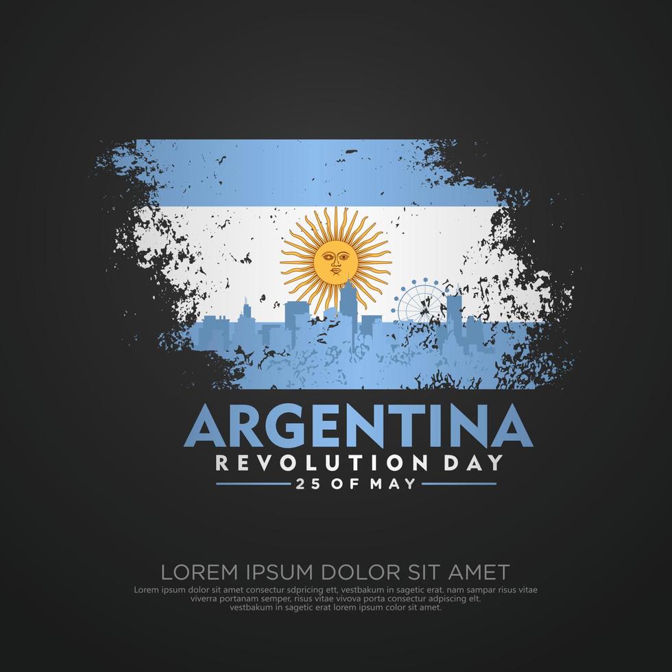 argentina revolución día saludo tarjeta modelo. vector