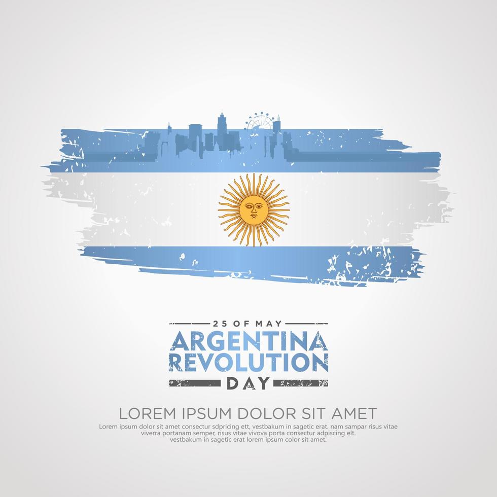 Argentina Revolution day greeting card template. vector