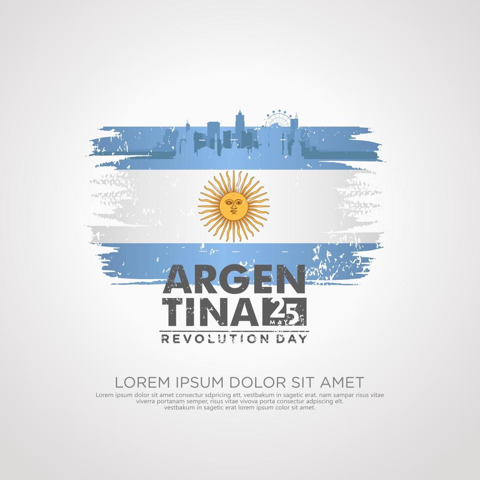 Argentina Revolution day greeting card template. vector