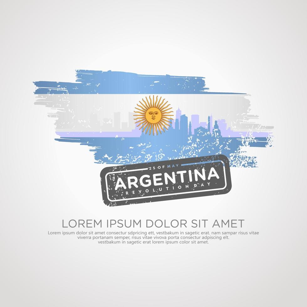 Argentina Revolution day greeting card template. vector