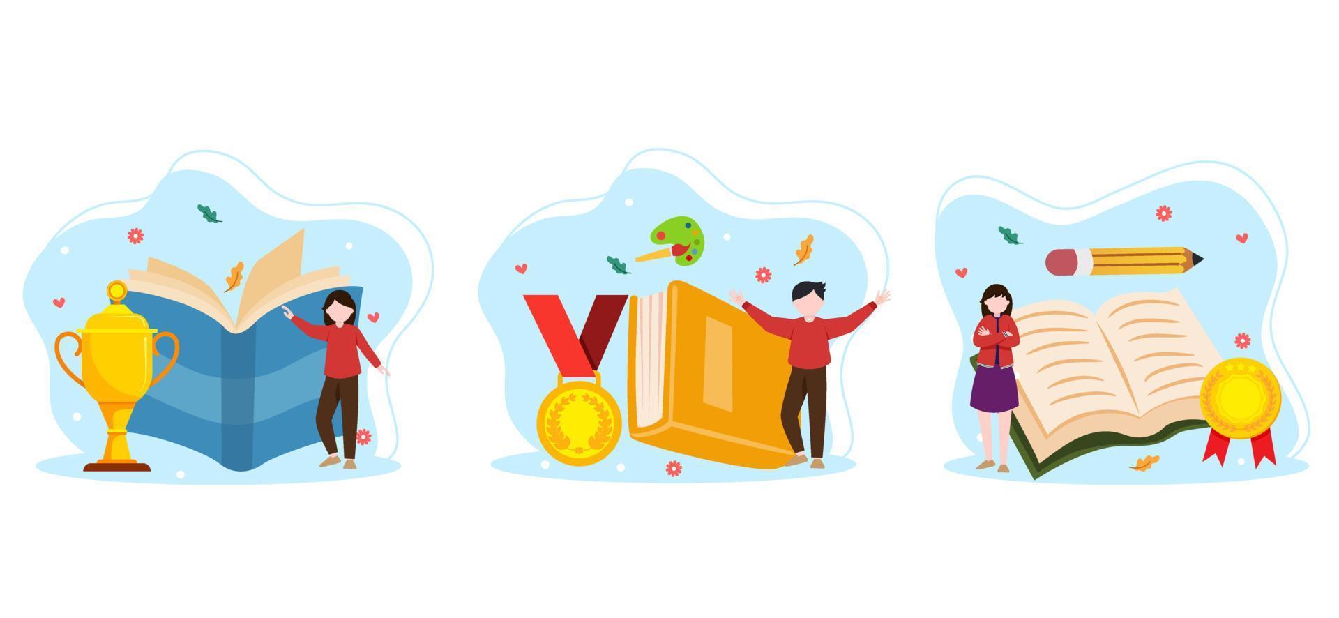 World Book Day Bundle Flat Design vector