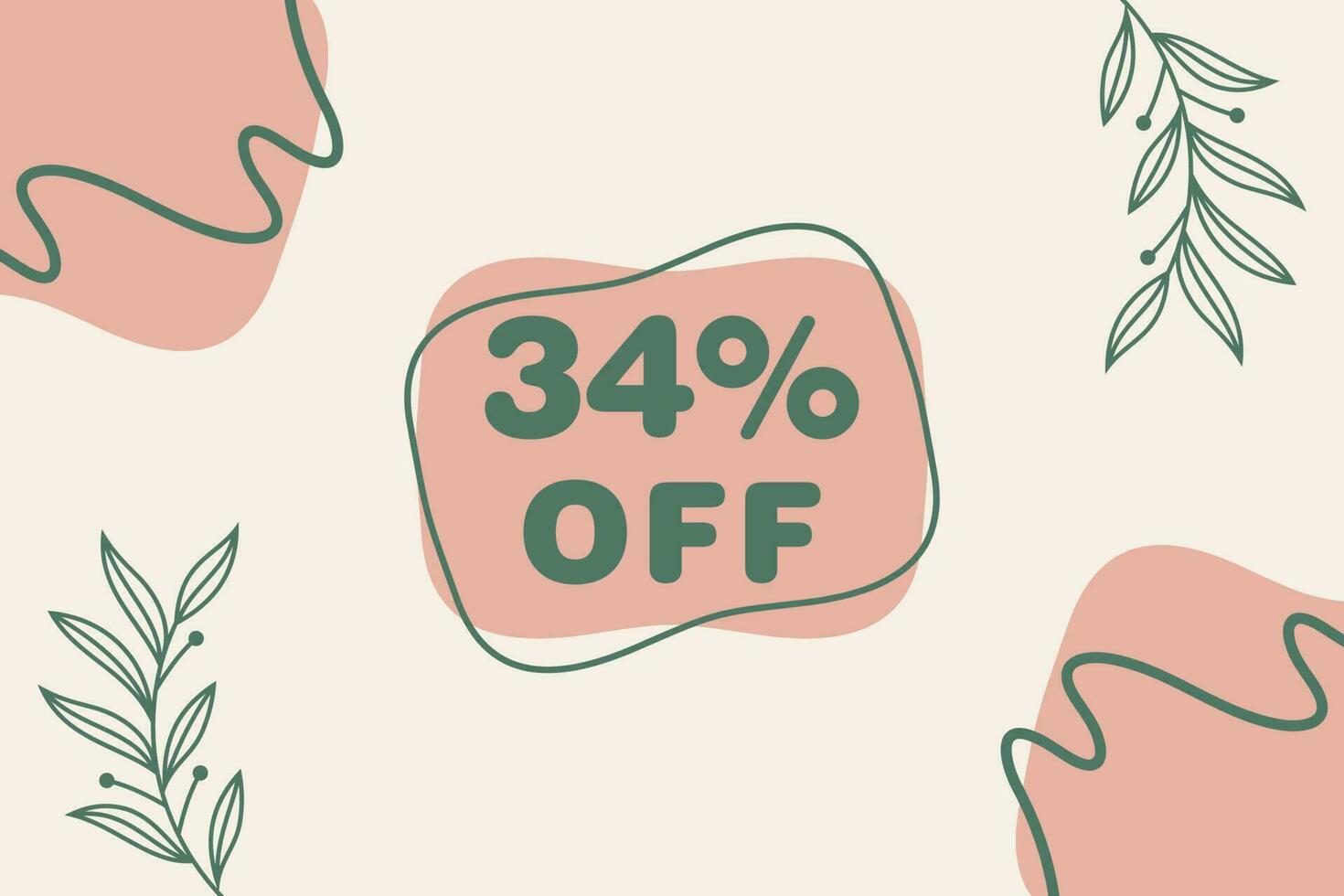 34 percent Sale and discount labels. price off tag icon flat design. vector