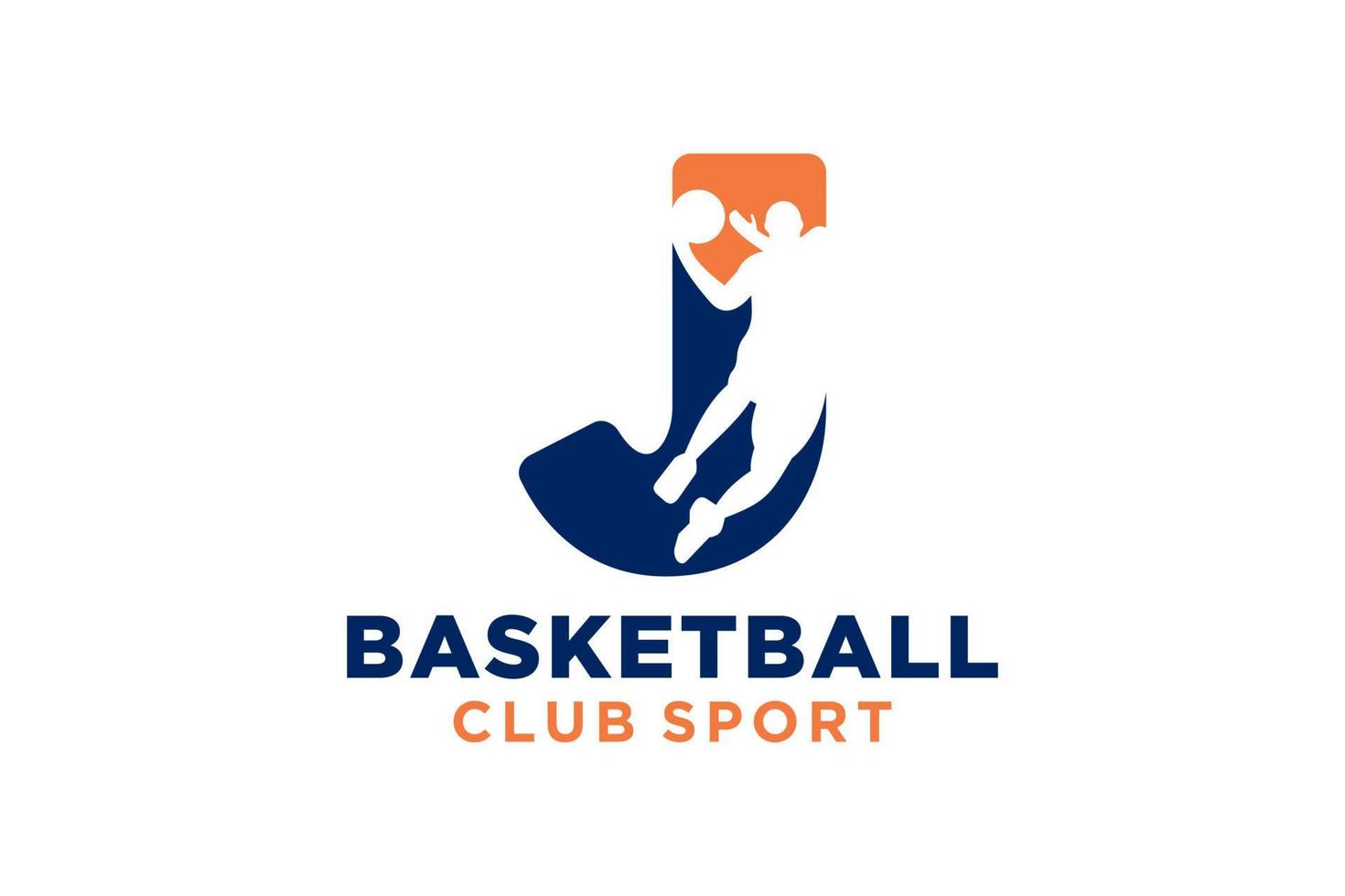 Initial letter J basketball logo icon. basket ball logotype symbol. vector