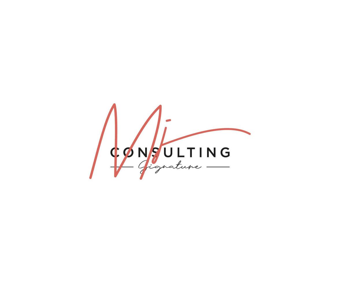 Initial MJ signature logo collection template vector. Hand drawn Calligraphy lettering Vector illustration.