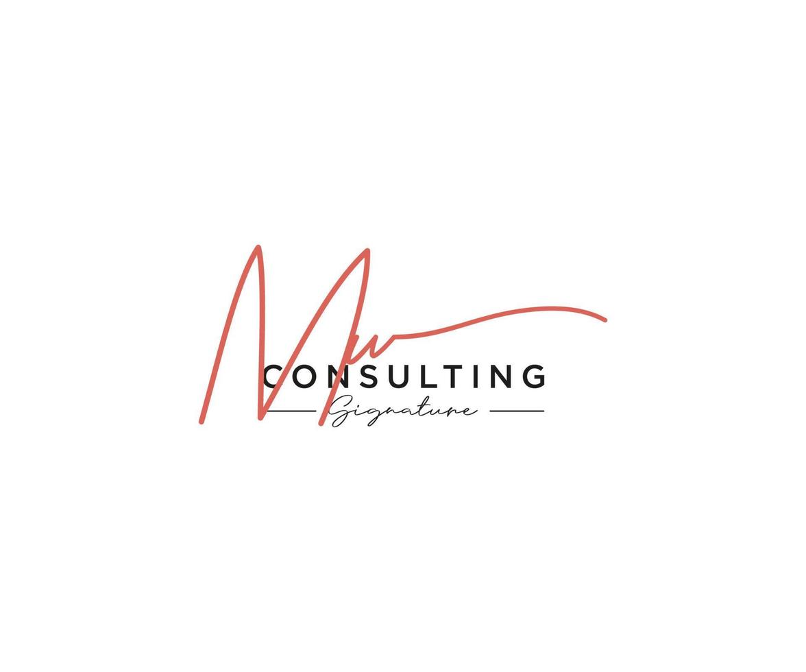 Initial MW signature logo collection template vector. Hand drawn Calligraphy lettering Vector illustration.