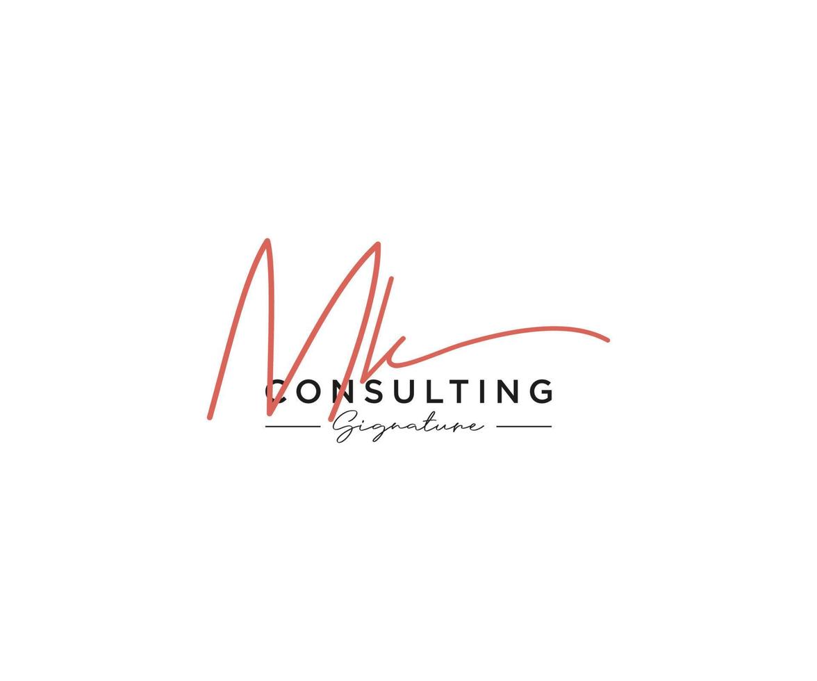 Initial MK signature logo collection template vector. Hand drawn Calligraphy lettering Vector illustration.